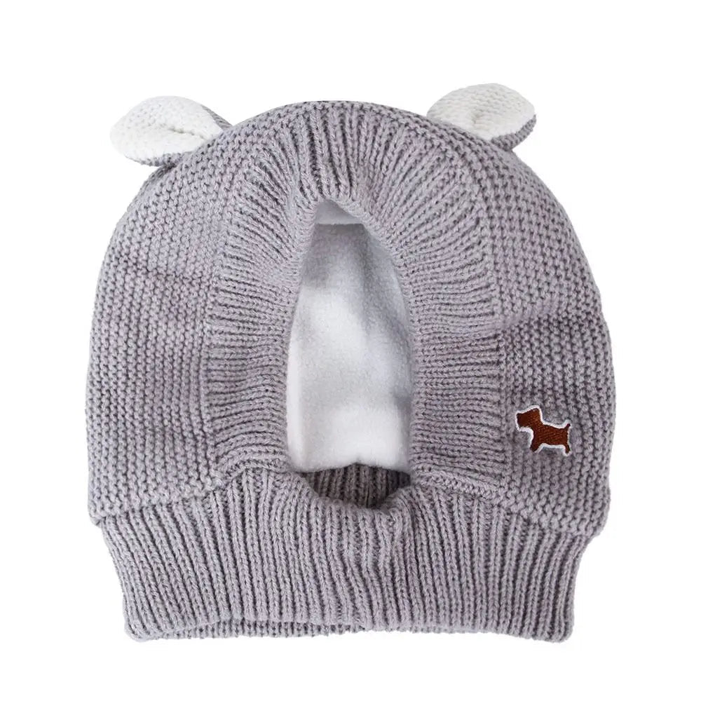 Rabbit Ears Dog Winter Hat in Grey