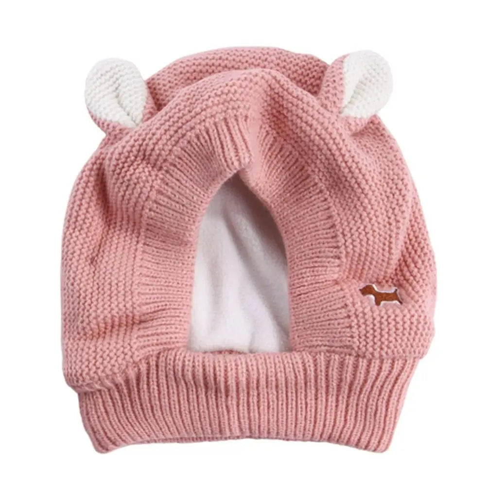 Rabbit Ears Dog Winter Hat in Pink