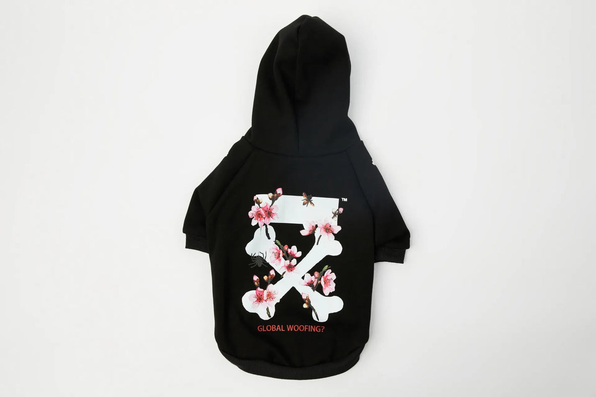 Sakura Dog Hoodie｜Hayden² in Black Sakura