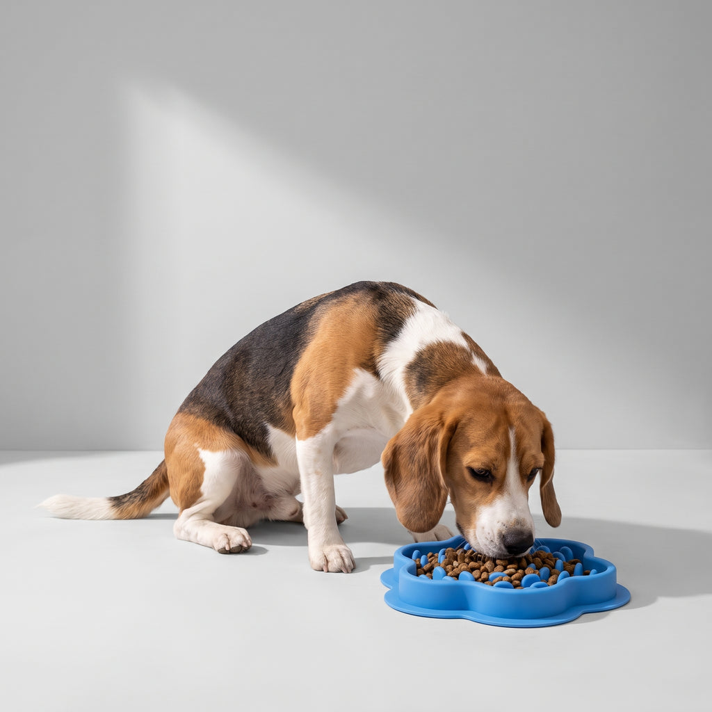 Slow Feeder Bowls For Dogs with a beagle, studio photo