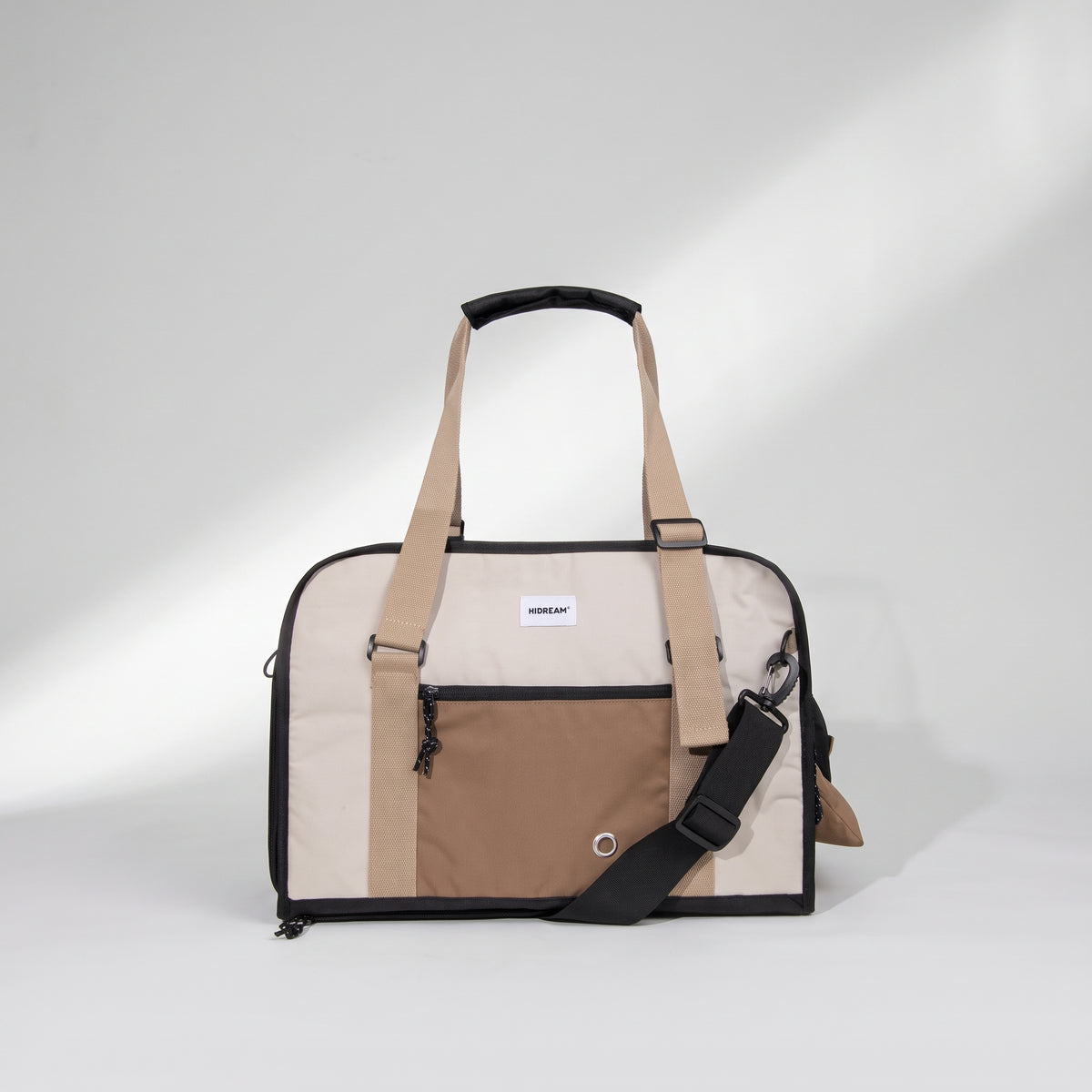 Small Dog Carrier Bag, studio photo on a light grey background
