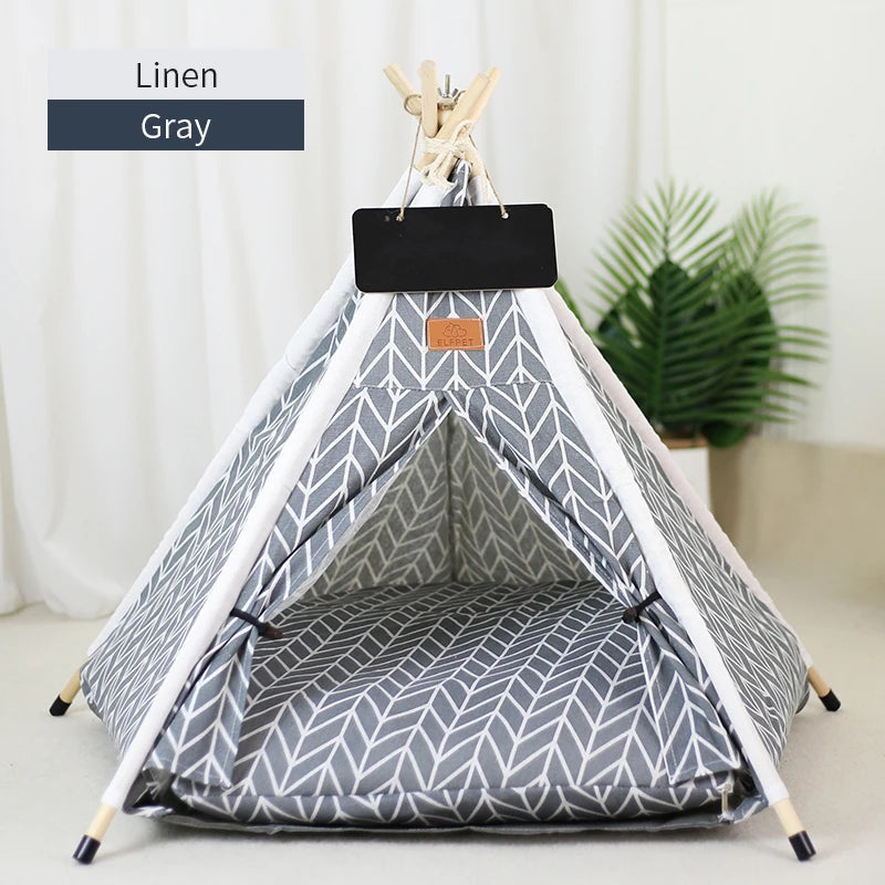 Small Dog Tent Bed in Gray