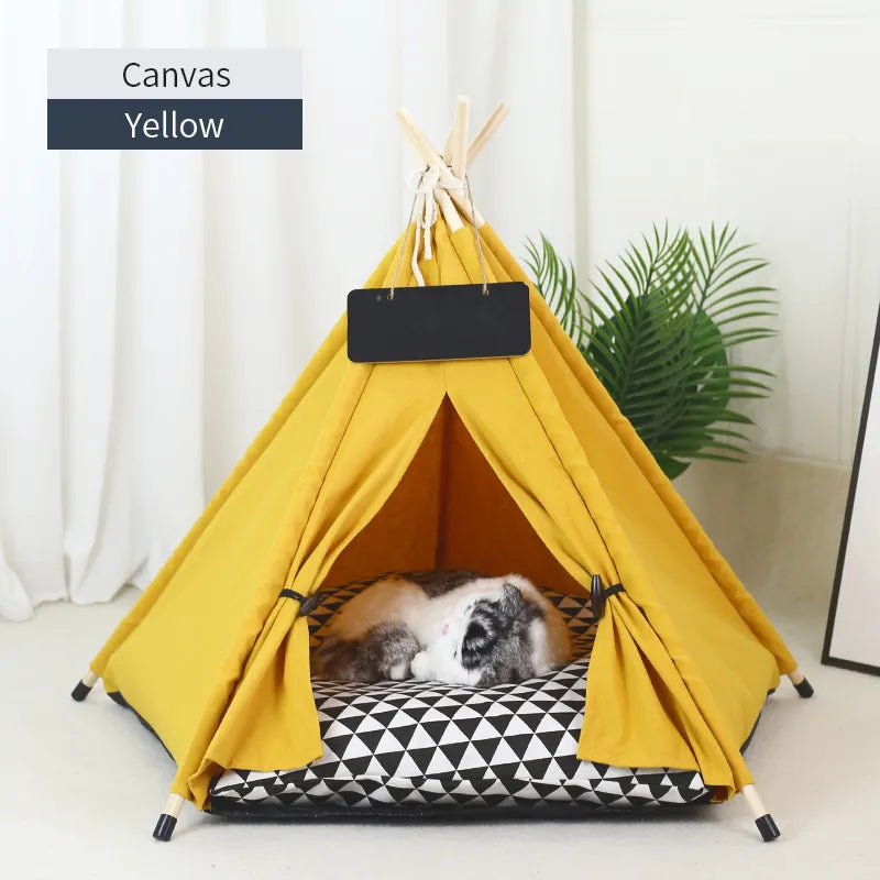Small Dog Tent Bed in Yellow