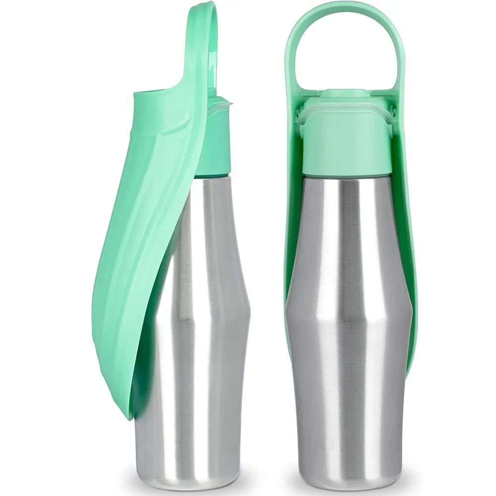 Stainless Steel Dog water Bottle in Green