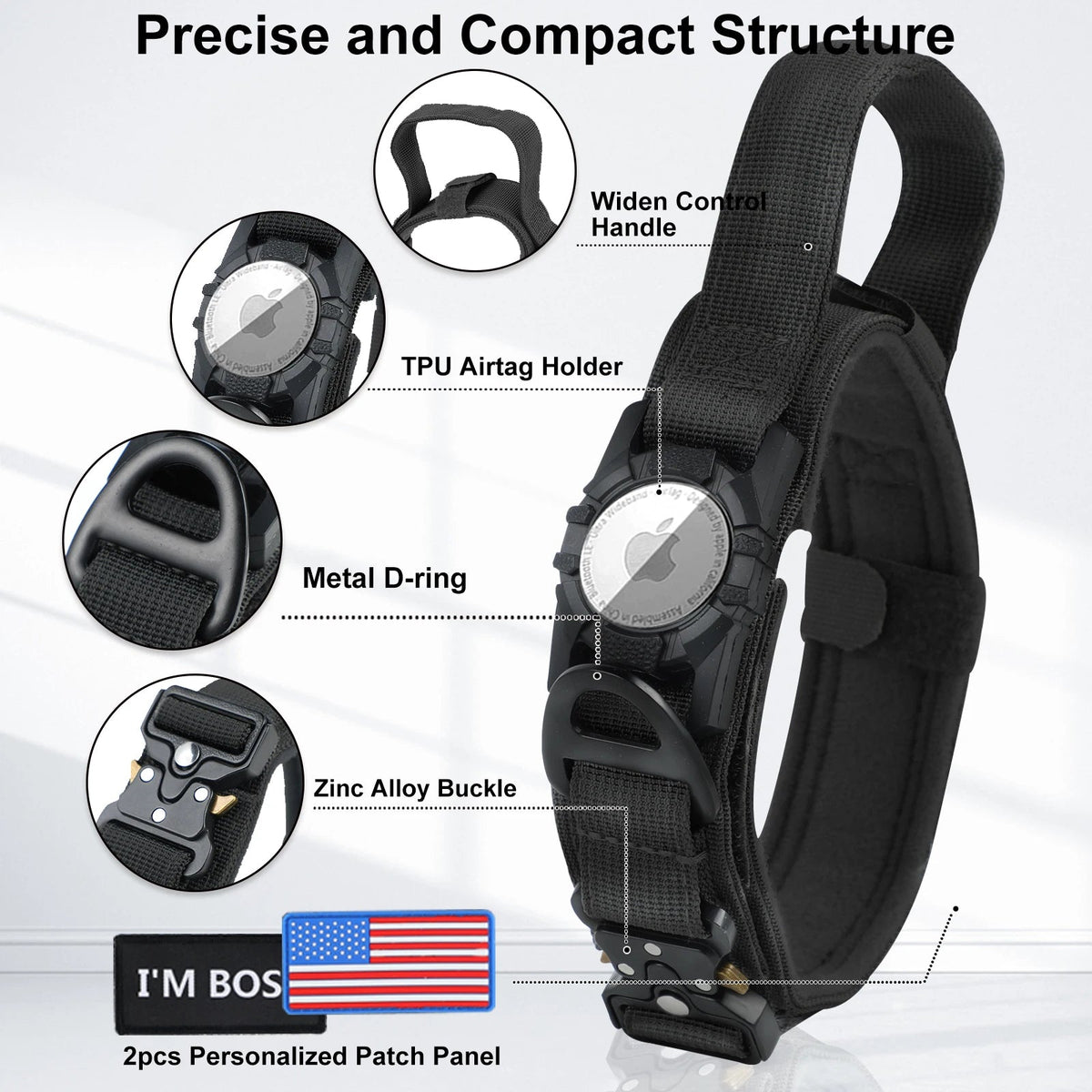 Tactical AirTag Dog Collar