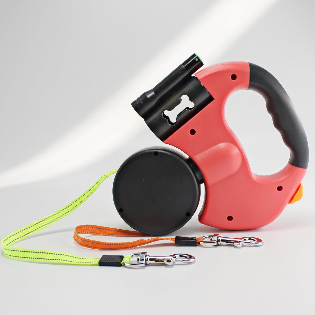 Two Dog Leash, studio photo on a light grey background