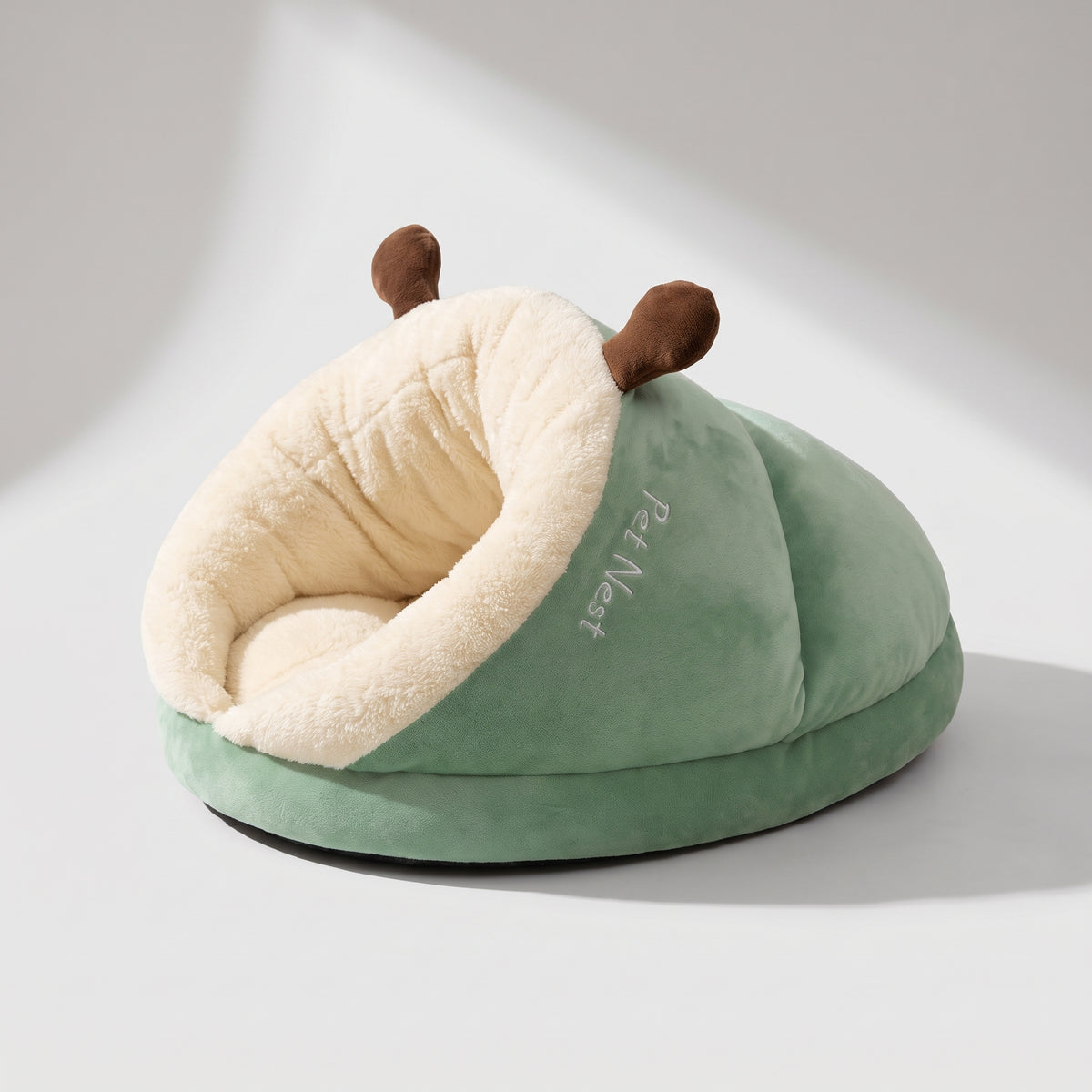 Warm Dog Bed For Small Dog, studio photo on a light grey background