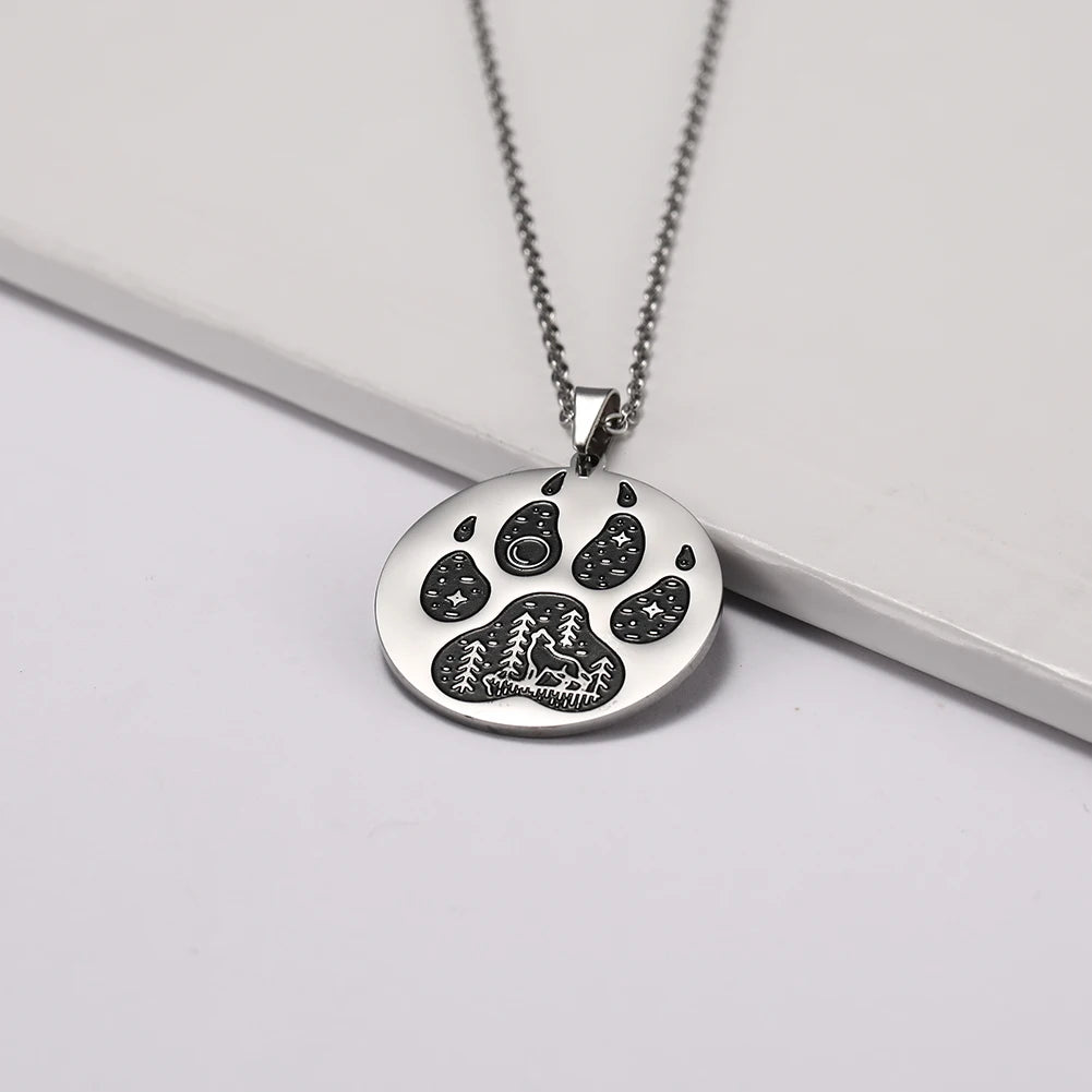 Wolf Dog Paw Necklace