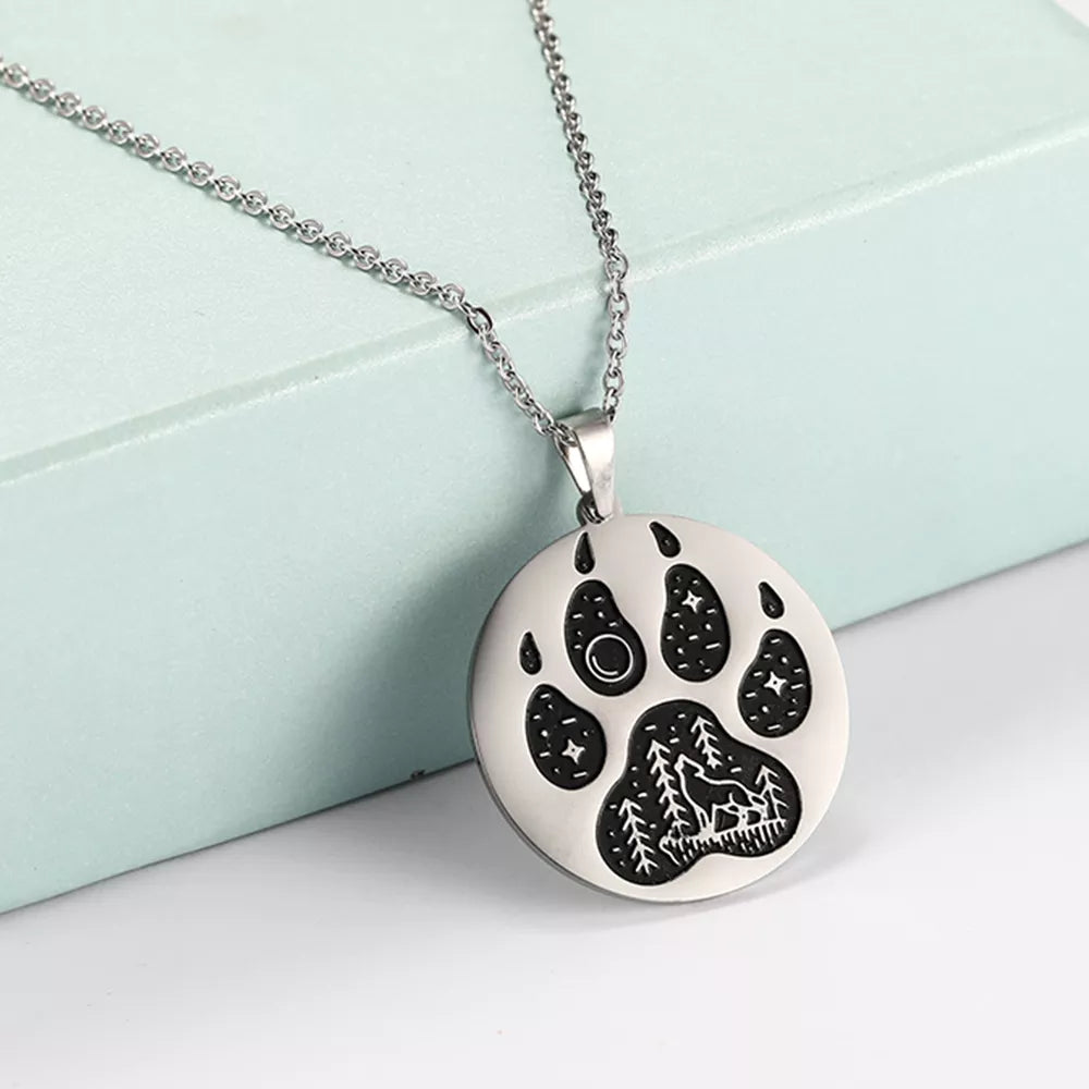 Wolf Dog Paw Necklace