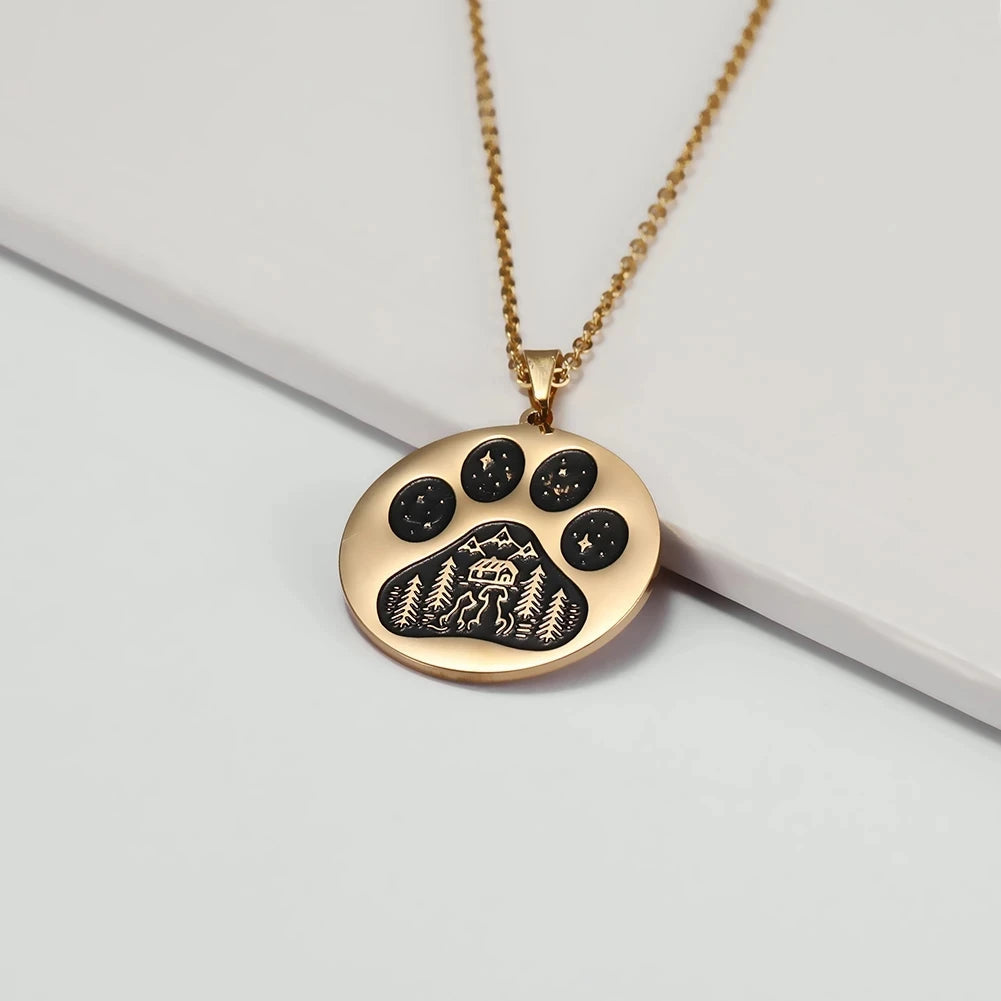 Wolf Dog Paw Necklace