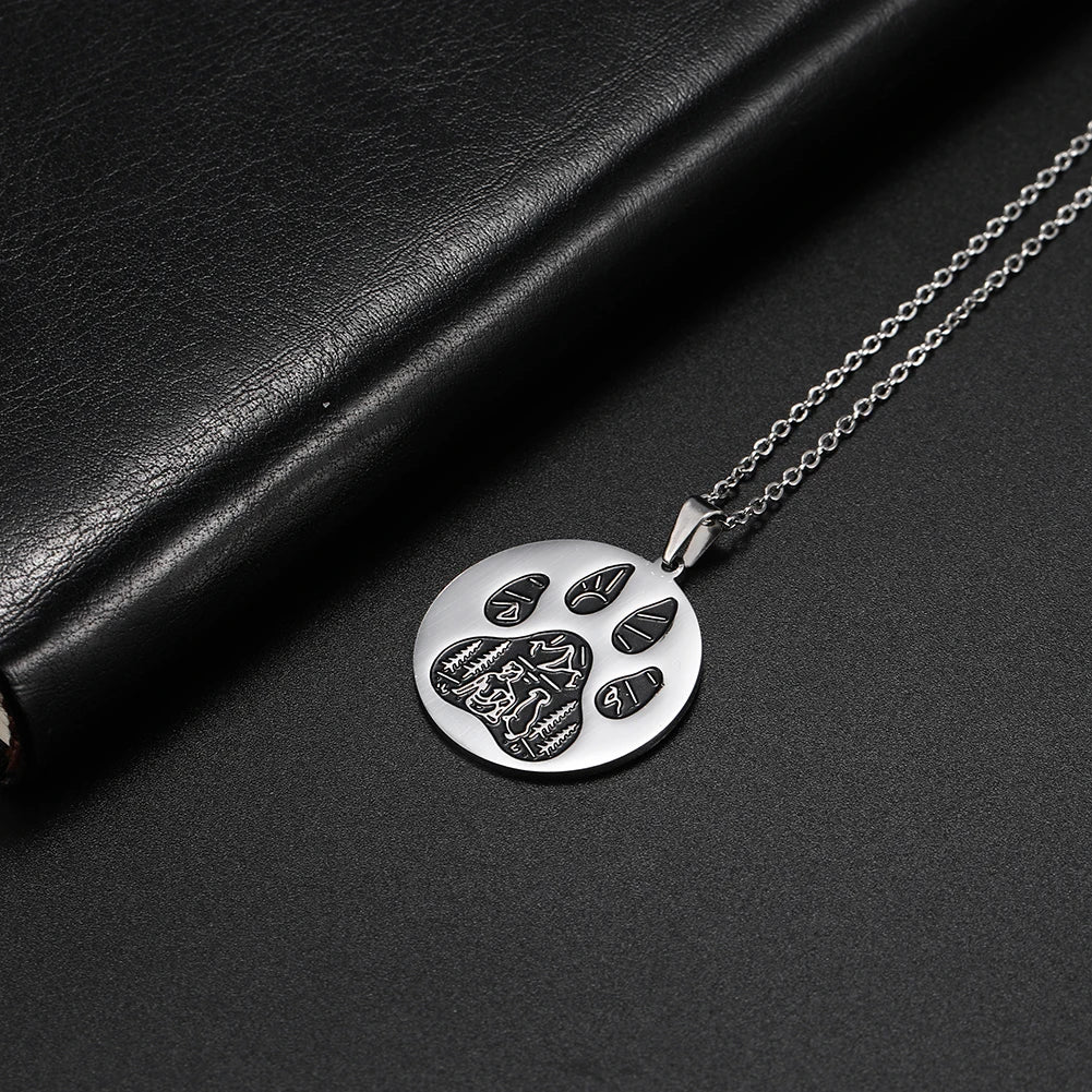Wolf Dog Paw Necklace