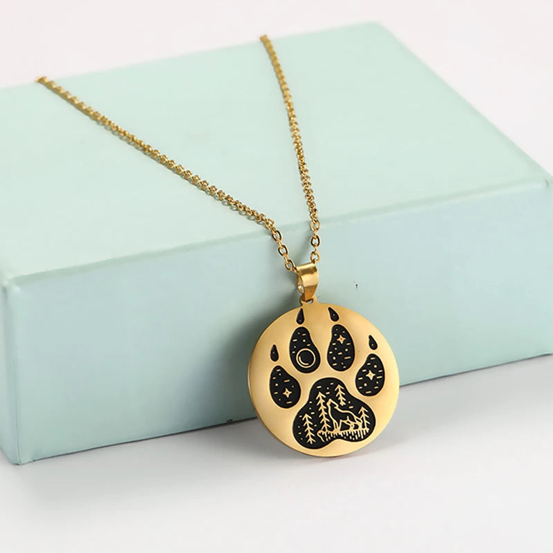 Wolf Dog Paw Necklace